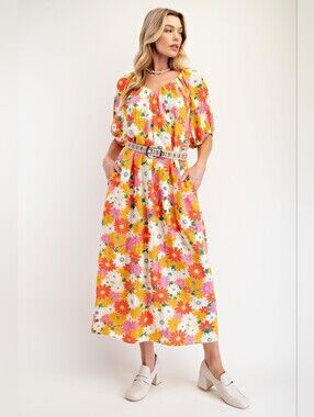 NWT  Floral Printed Maxi Dress S or L